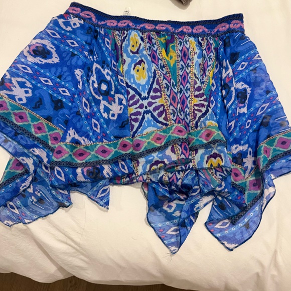 Zara Blue and Pink Patterned Skirt - Picture 2 of 3